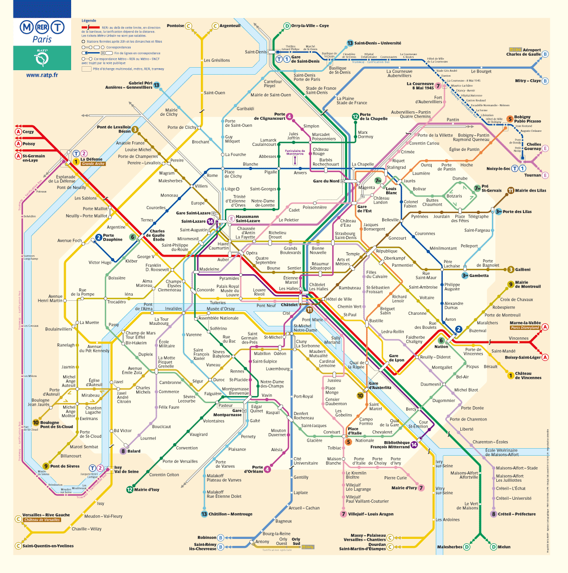 Subway Map Paris Metro